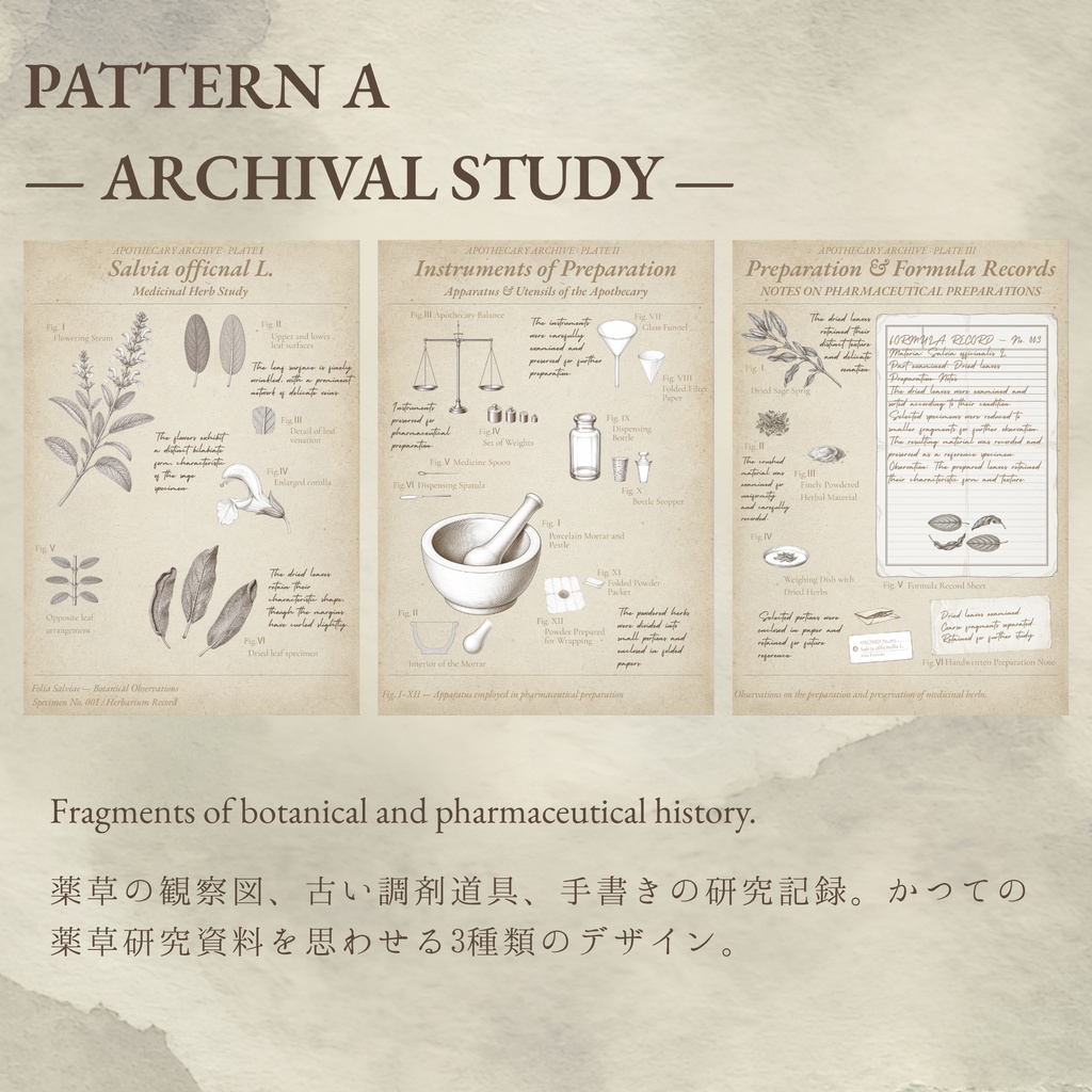 Apothecary Archive|デジタルペーパー6枚