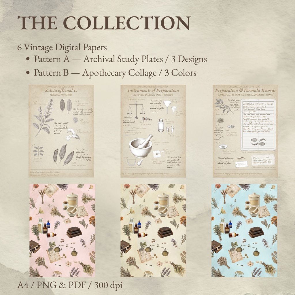Apothecary Archive|デジタルペーパー6枚