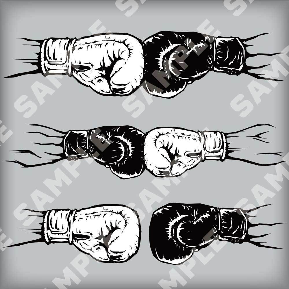 ボクシングベクターイラスト - Two boxing gloves punch. Battle vs match.