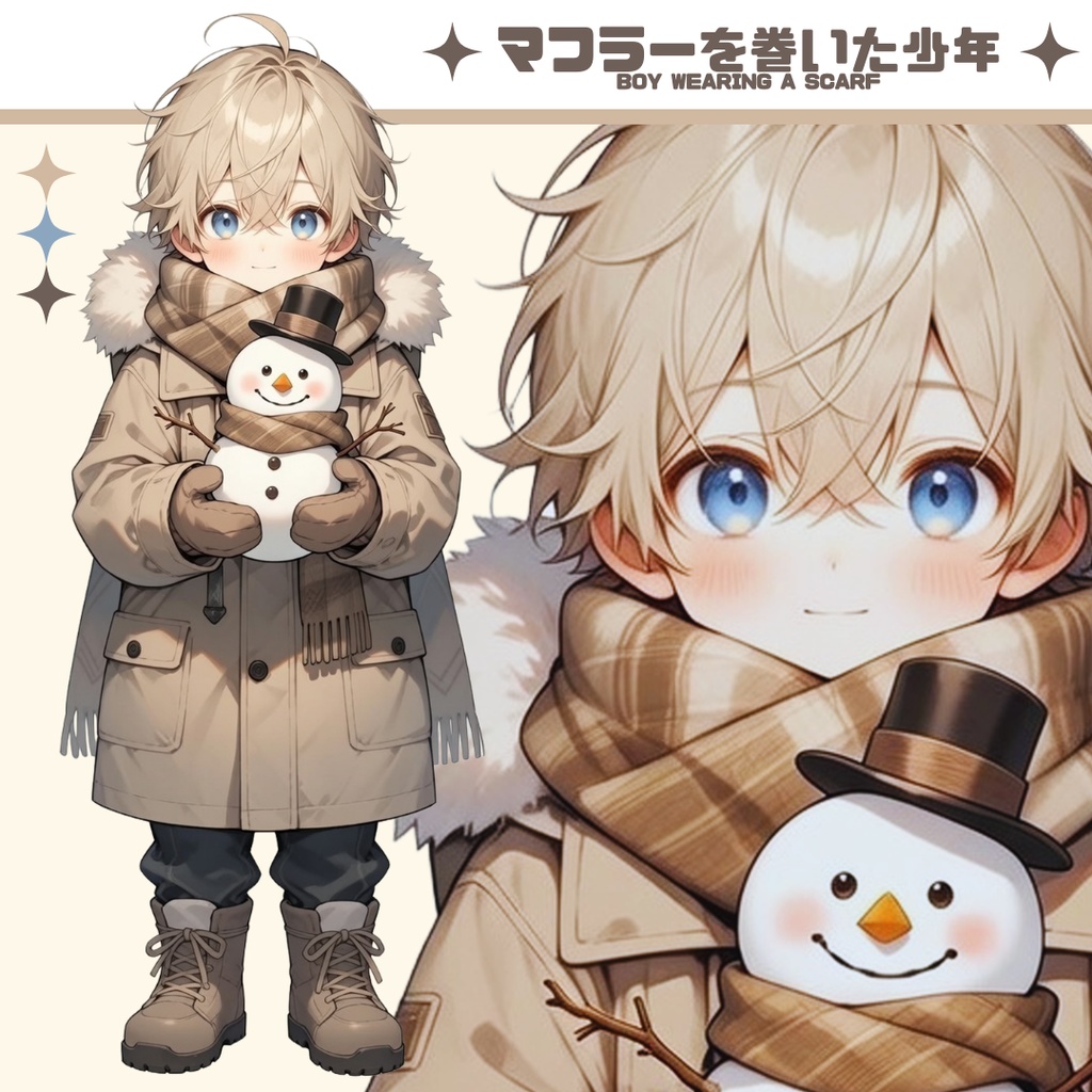 3.マフラーを巻いた男の子🌟