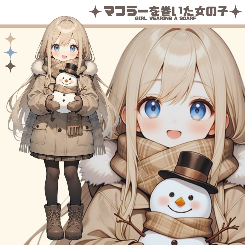 3.マフラーを巻いた女の子🌙