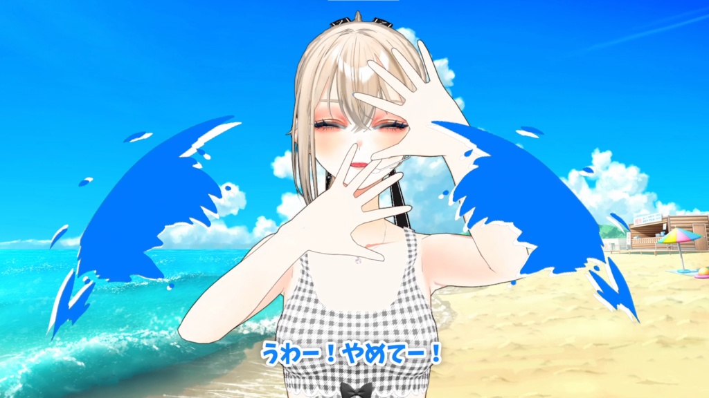 新衣装お写真セット&シチュボムービー(水着ギンガムチェックスカート、ビキニパーカー)/New Costume Photo Set & Situation Voice Movie (Swimsuit gingham check skirt, bikini parka)