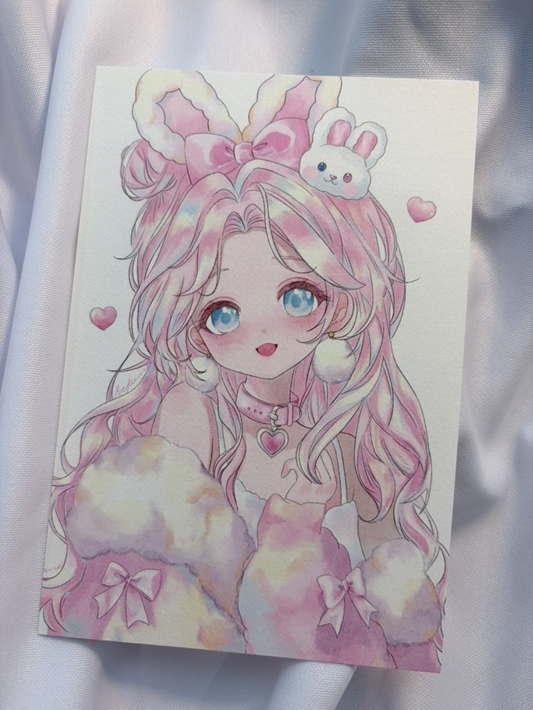 ピンクバニー ポストカード