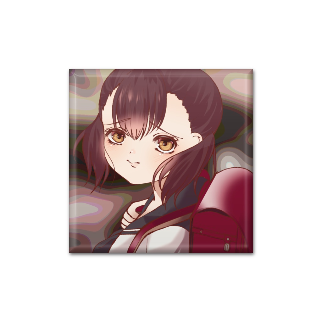 【四角形40mm】木部川こぢき缶バッジ【アイコン】