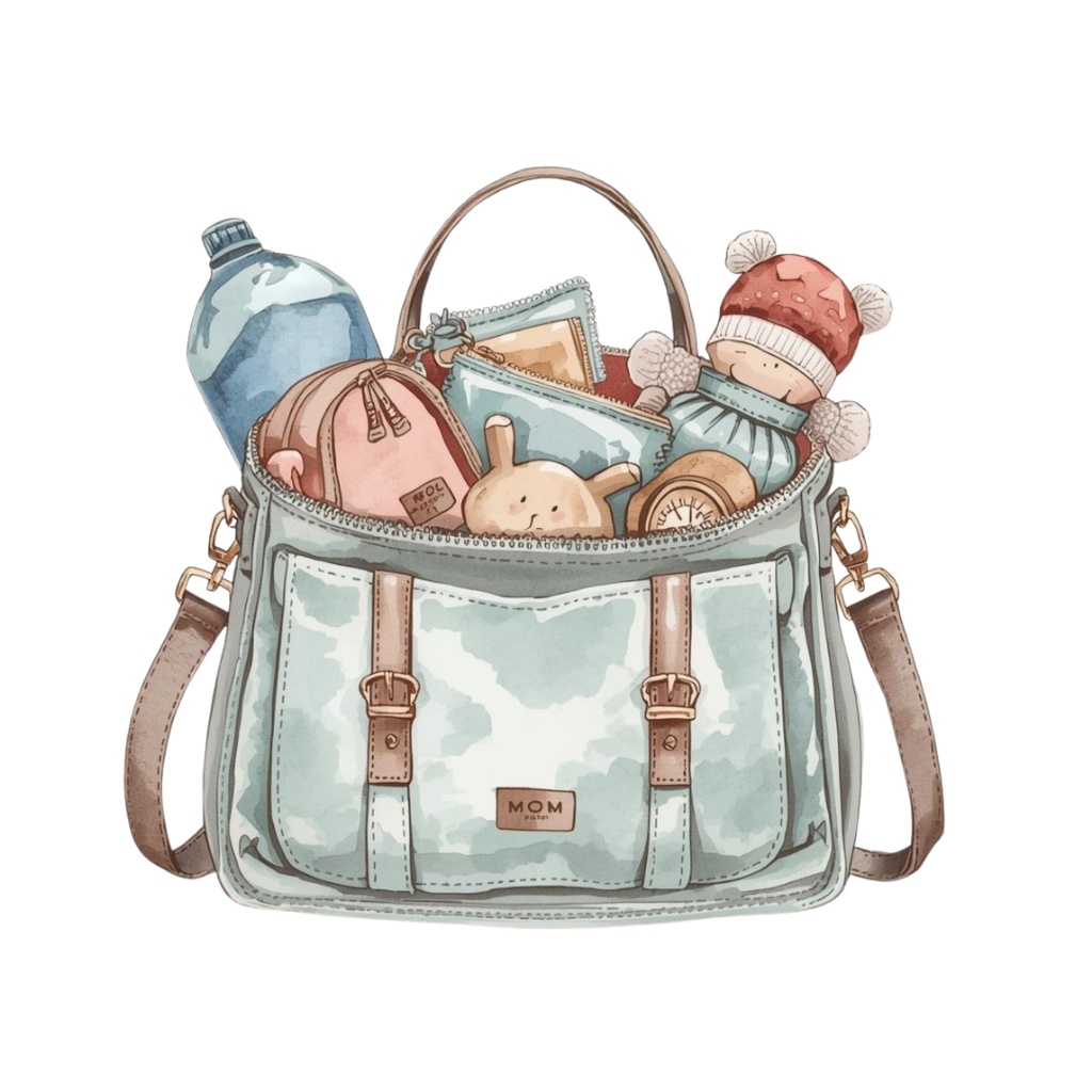 水彩アンティークな育児クリップアートセット|ベビー素材10点|PNG背景透明