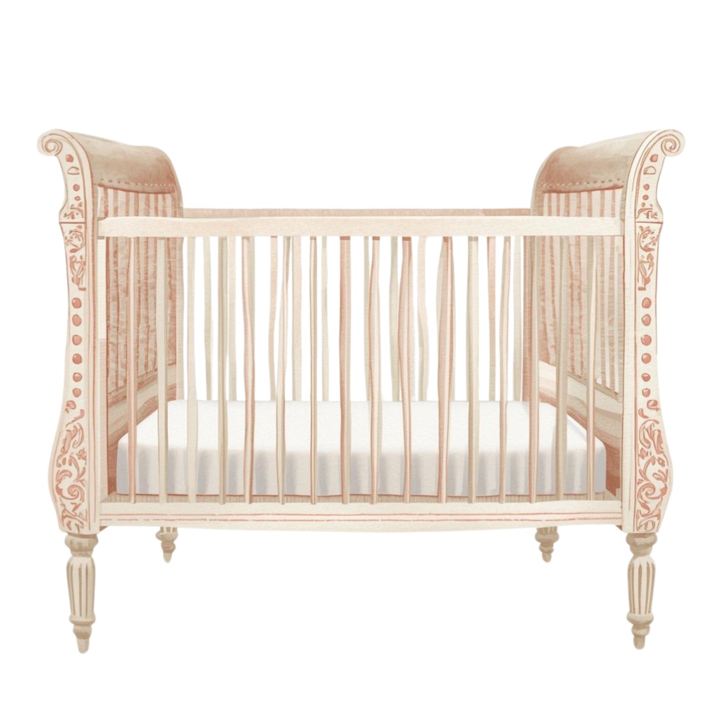 水彩アンティークな育児クリップアートセット|ベビー素材10点|PNG背景透明