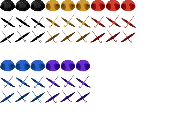 キャラクターチップに傘を差させるセット