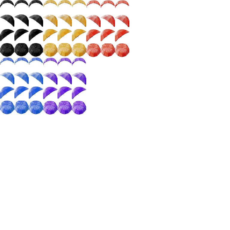 キャラクターチップに傘を差させるセット