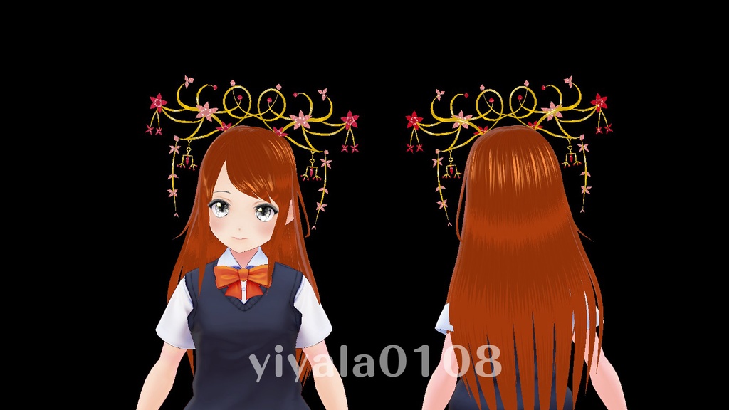 【VRoid用】華麗飾り枠-Hair accessories/髮飾/頭飾/宮廷