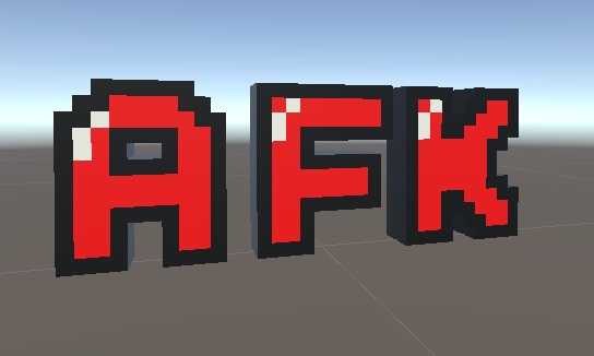 "AFK"ボクセル風モデル ("AFK" Voxel like Model)