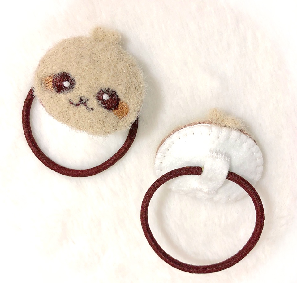 ナマケモノ刺繍ヘアゴム