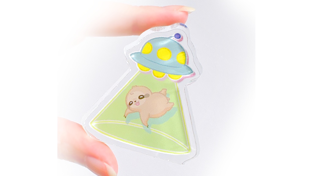 ちょっと浮いてるナマケモノ アクリルブロック