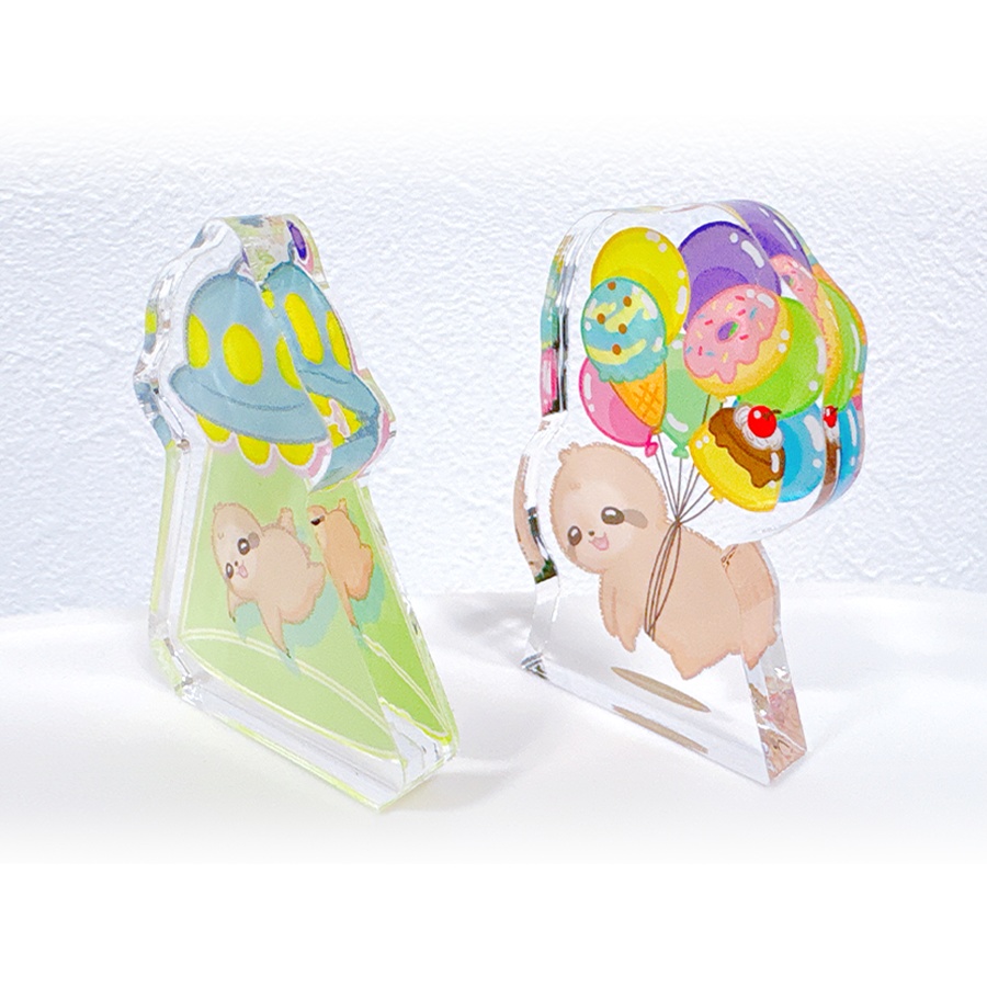 ちょっと浮いてるナマケモノ アクリルブロック