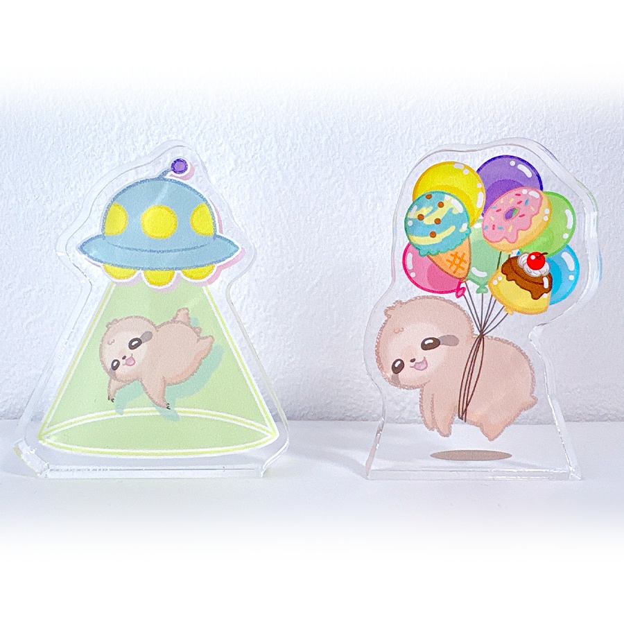 ちょっと浮いてるナマケモノ アクリルブロック