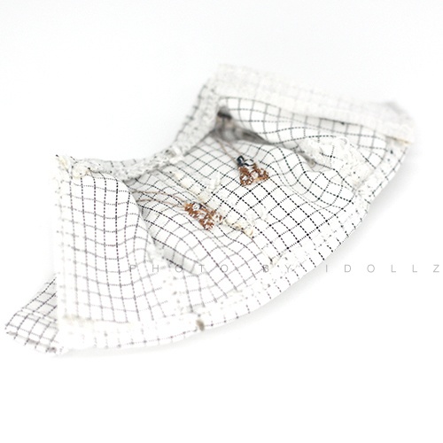 オビツ11 服 刺繍のチェックシャツ