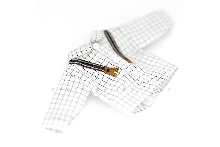 オビツ11 服 刺繍のチェックシャツ