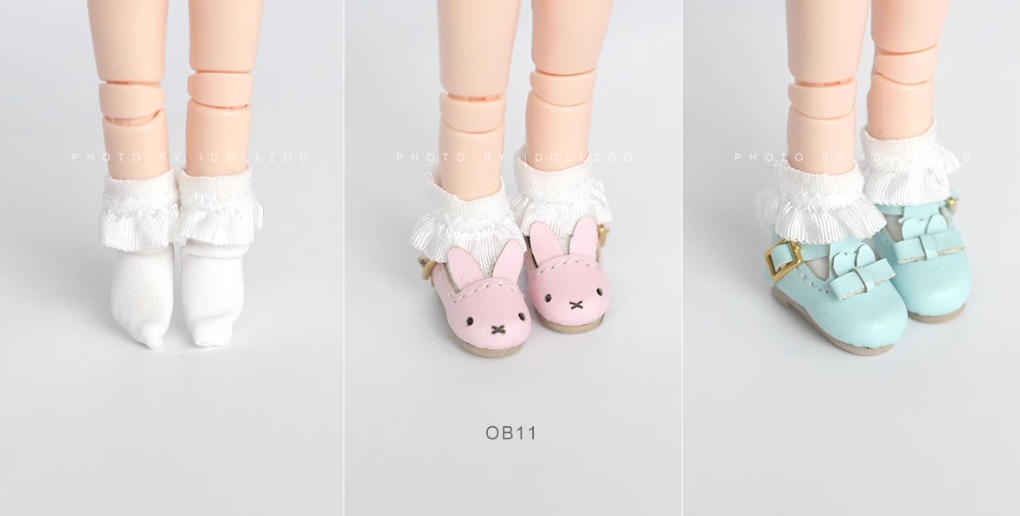 オビツ11 服 レースフラワー柄の短靴下
