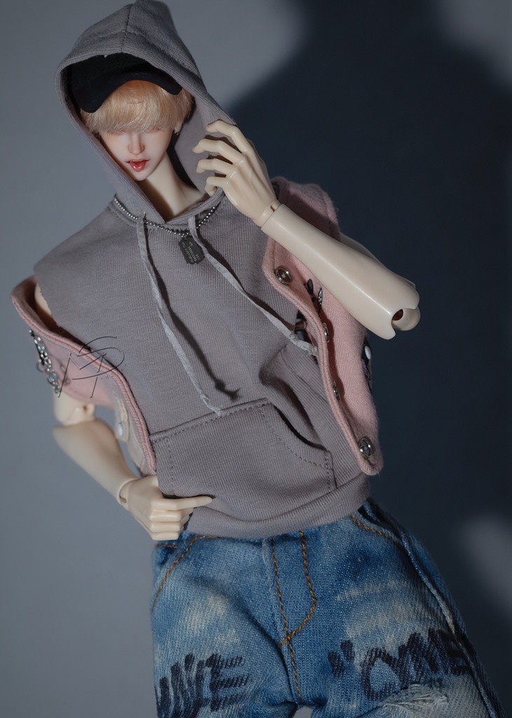 特殊1/6サイズBJD スリーブレスフード付きトップス