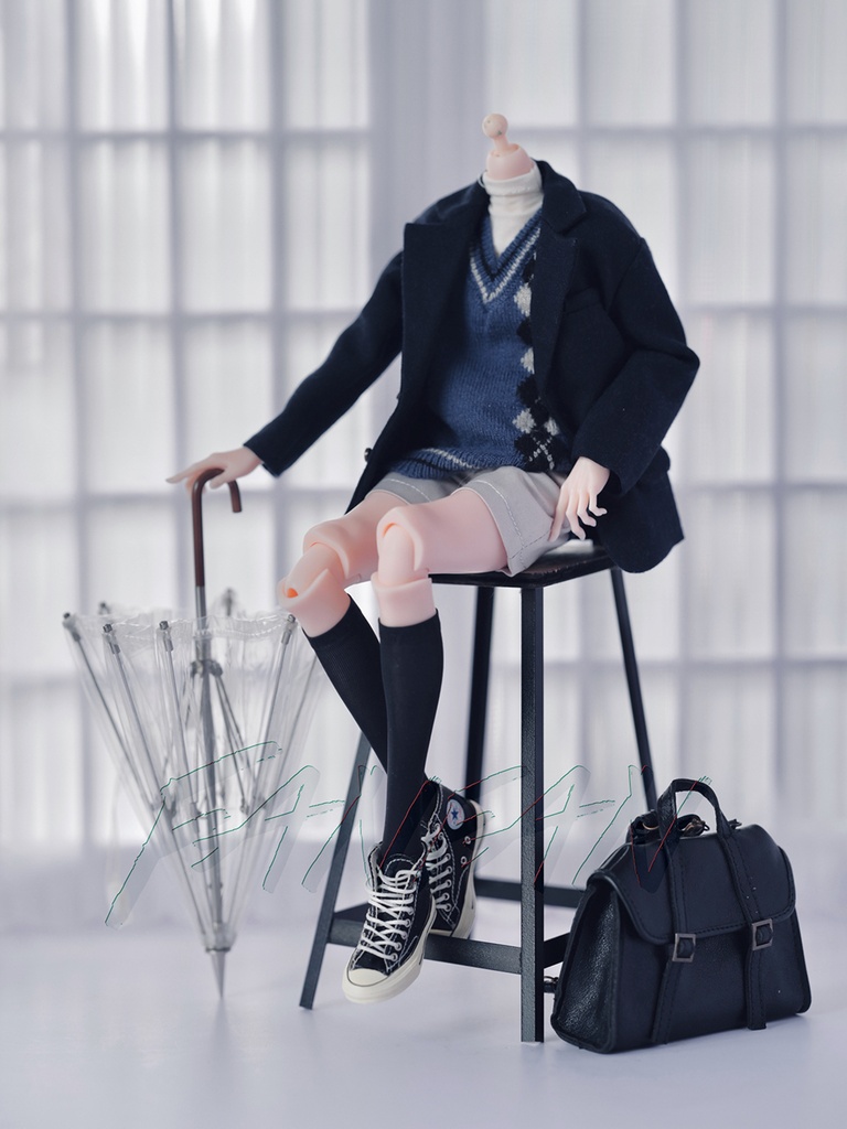 特殊1/6サイズBJD 千鳥格子ニットベスト