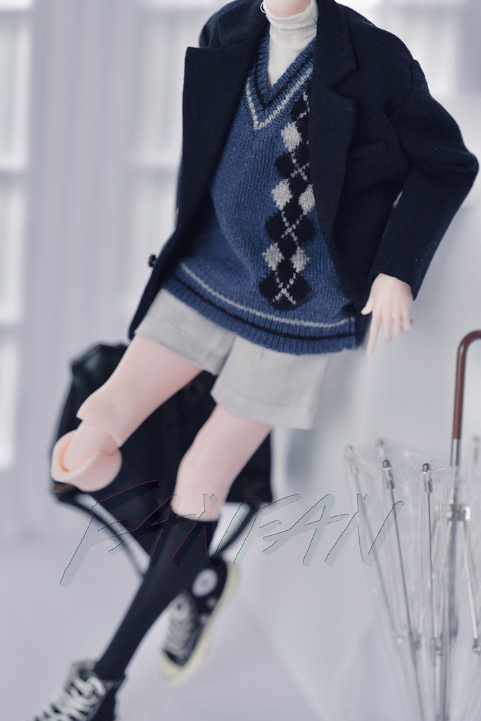 特殊1/6サイズBJD 千鳥格子ニットベスト
