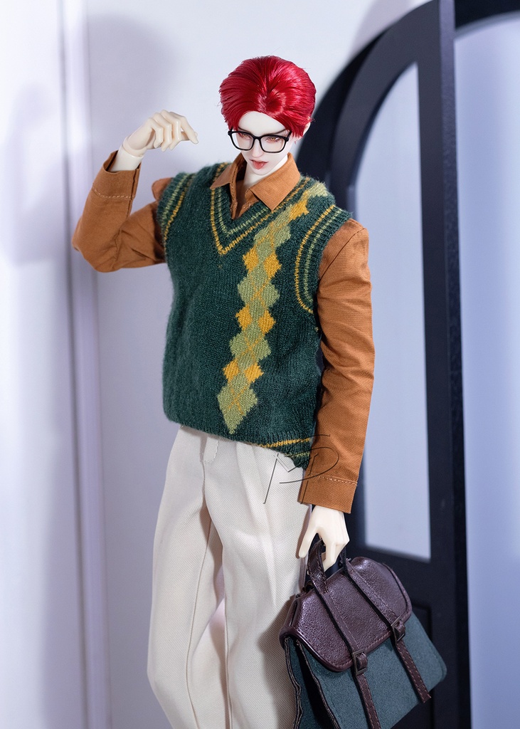 特殊1/6サイズBJD 千鳥格子ニットベスト