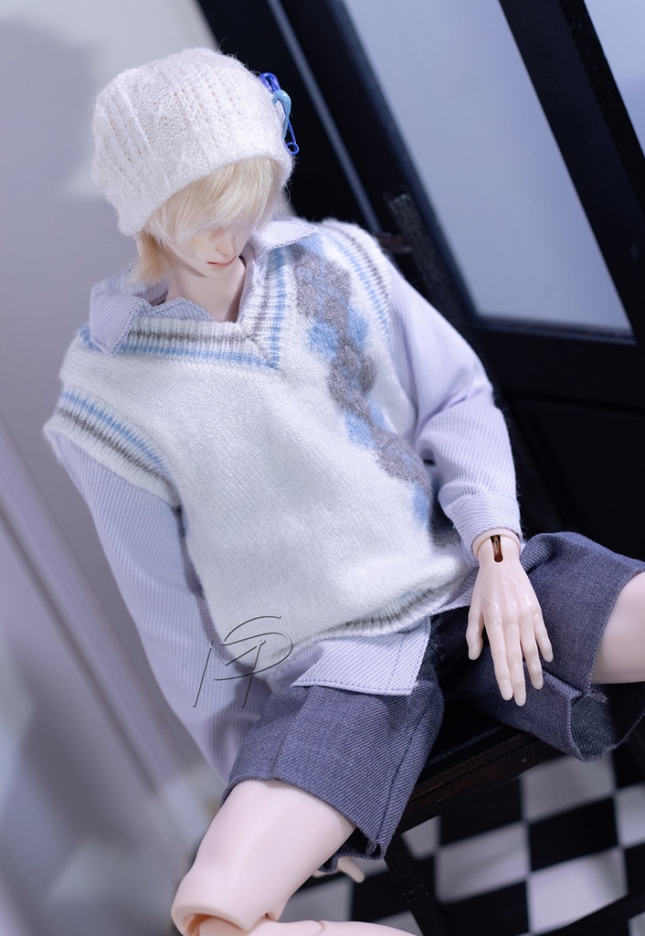 特殊1/6サイズBJD 千鳥格子ニットベスト