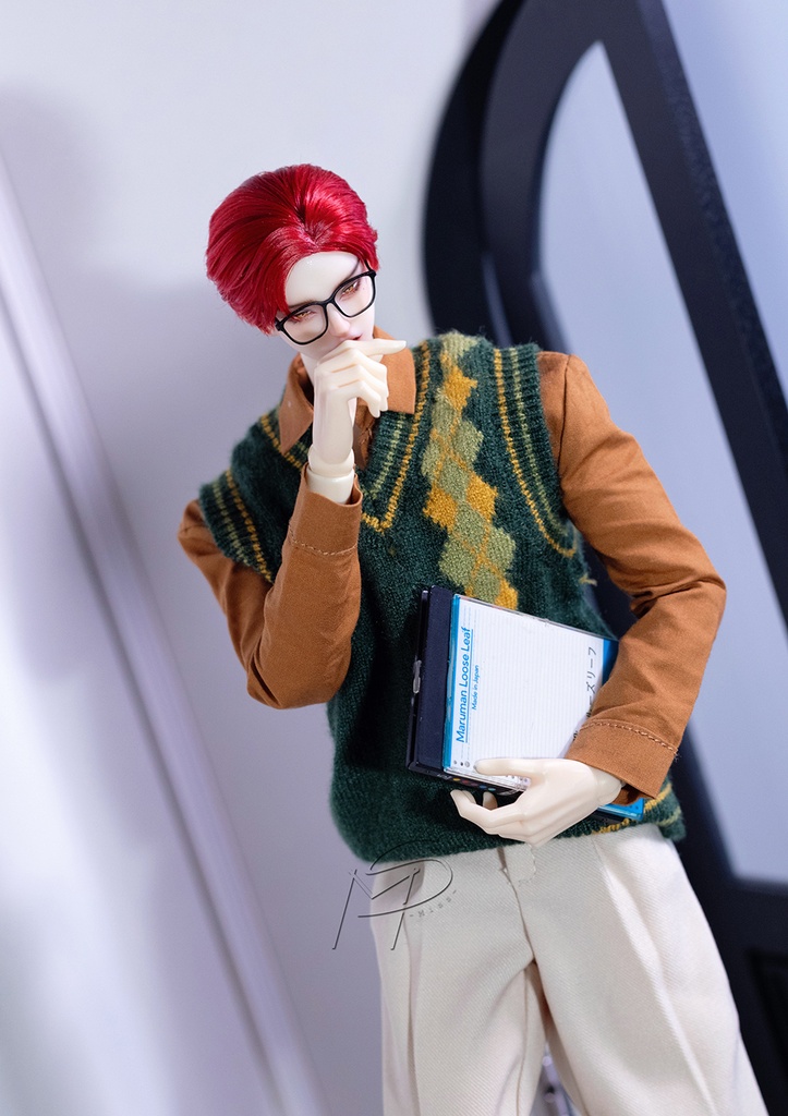 特殊1/6サイズBJD 千鳥格子ニットベスト
