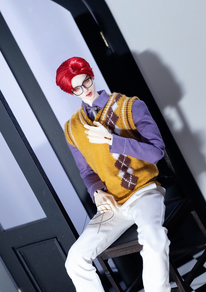 特殊1/6サイズBJD 千鳥格子ニットベスト