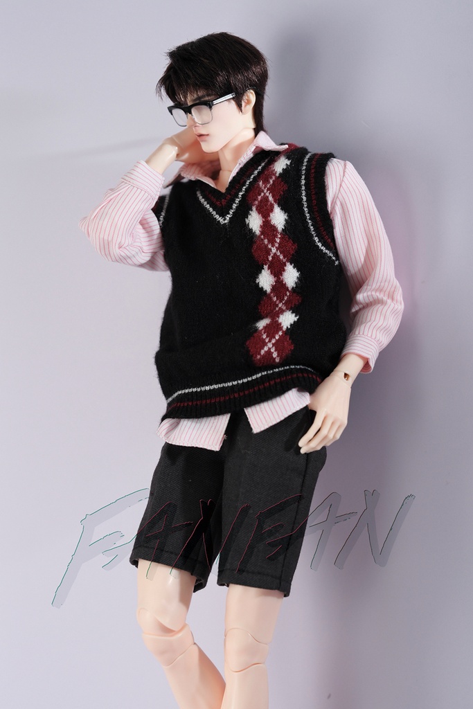 特殊1/6サイズBJD 千鳥格子ニットベスト