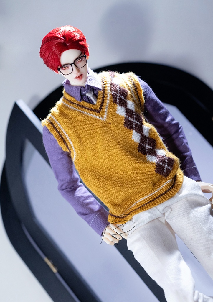 特殊1/6サイズBJD 千鳥格子ニットベスト