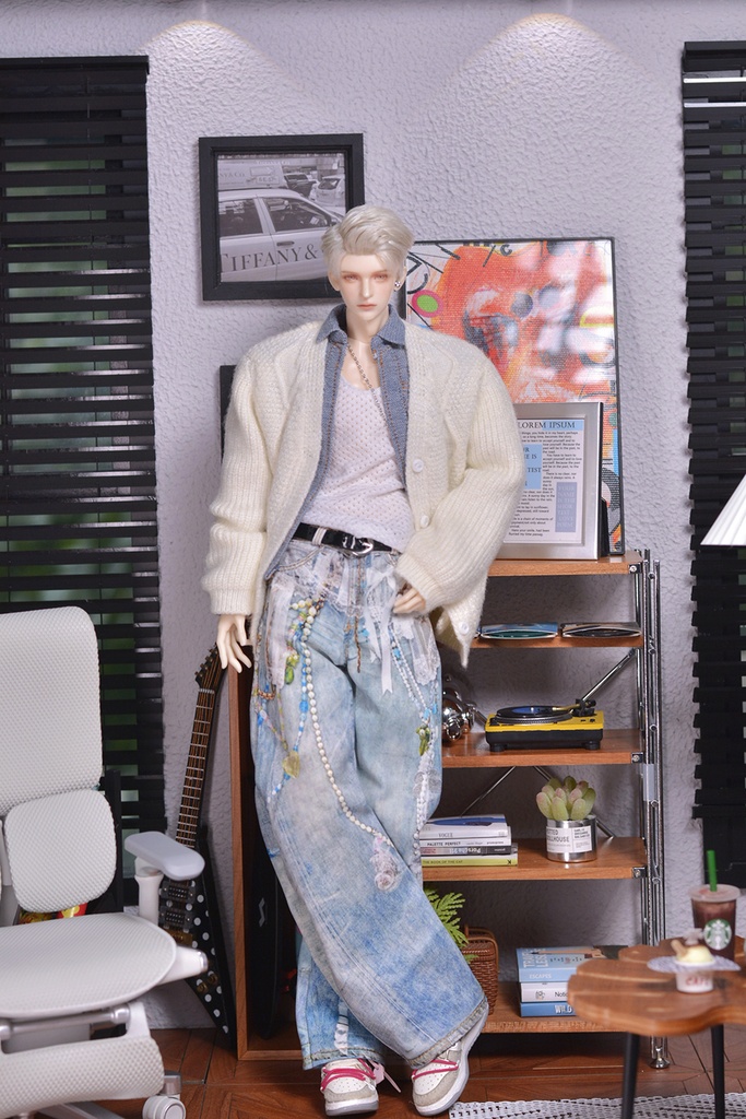 特殊1/6サイズBJD 長袖麻のセーター カーディガン