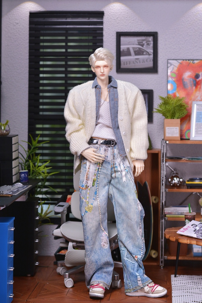 特殊1/6サイズBJD 長袖麻のセーター カーディガン