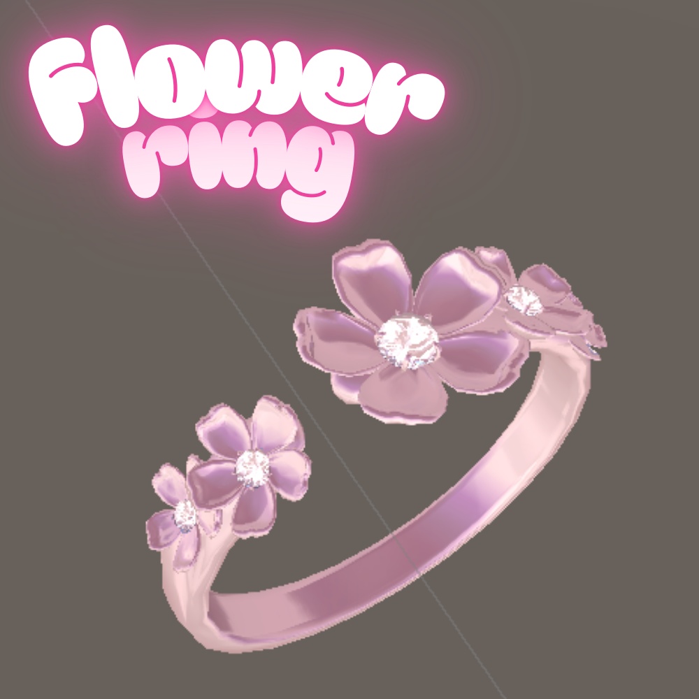 flower ring【世界一お揃いにしたい指輪】- 全アバター対応