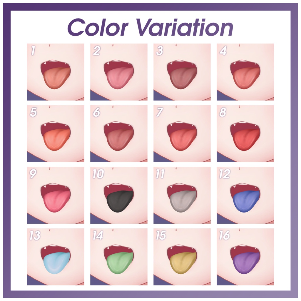 SIMPLE Tongue Texture【4アバター対応】