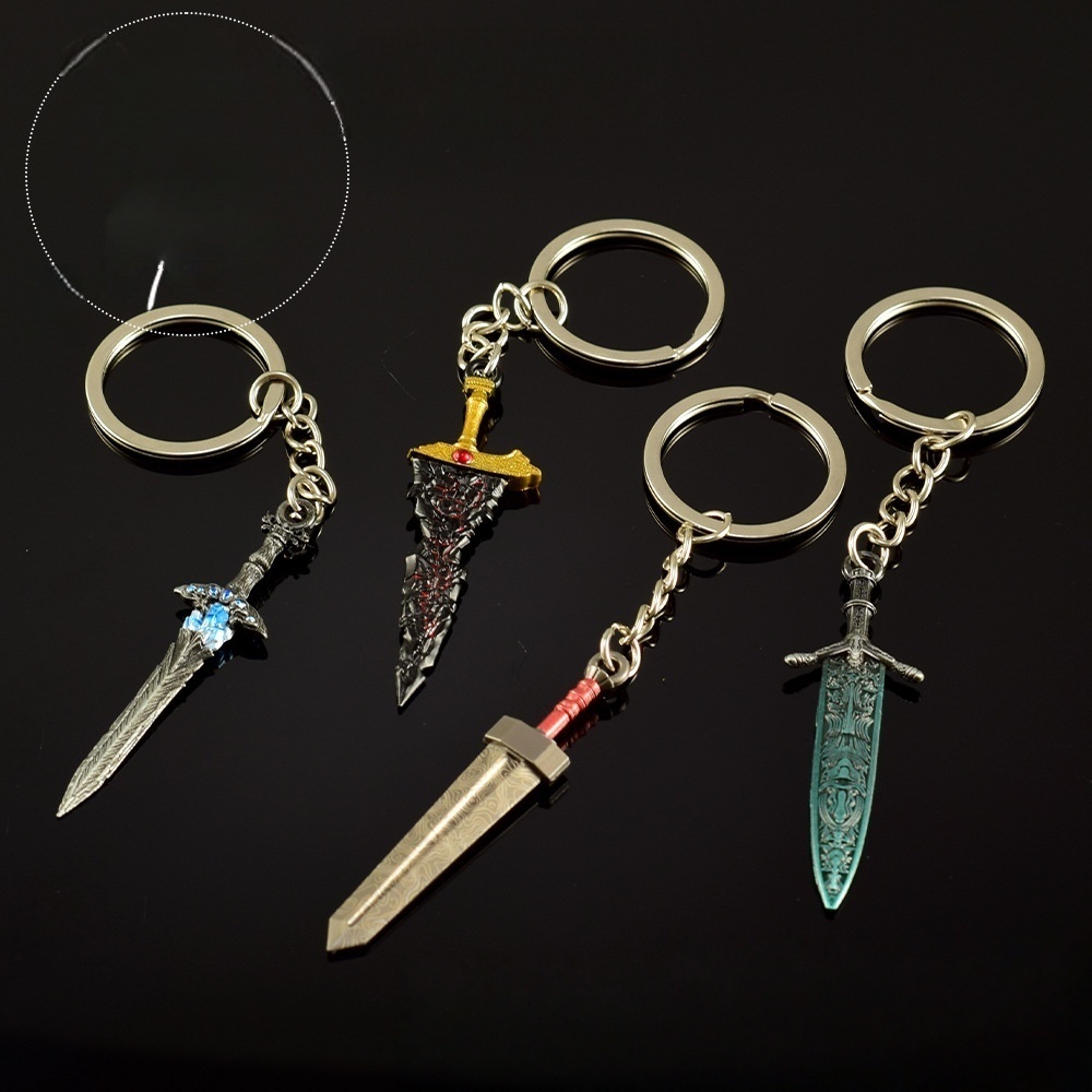 Nakorara マリケスの黒き剣 グレートソード 星砕きの大剣 ラズリの輝石剣 ミニチュア キーホルダー 6㎝ ダイキャスト製