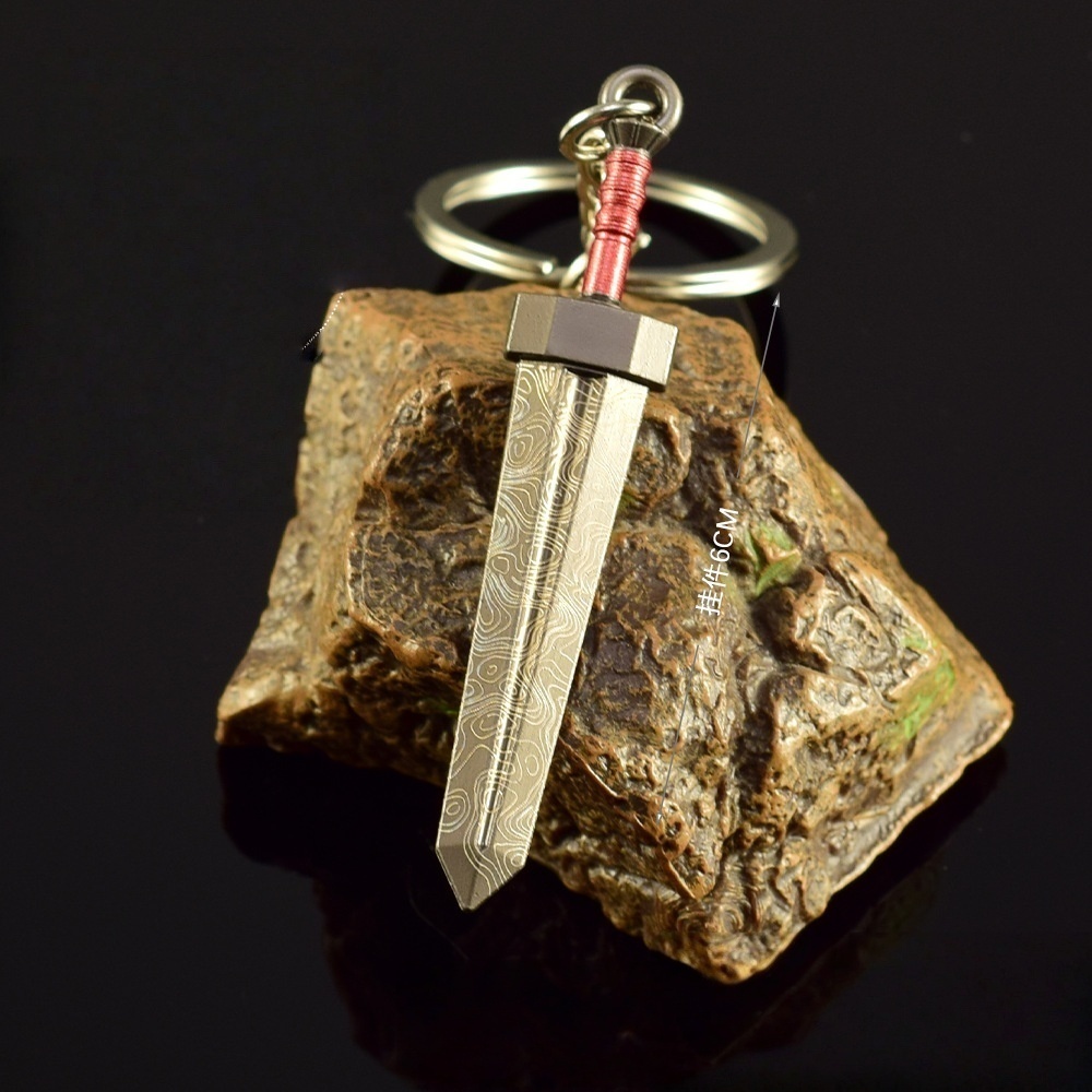 Nakorara マリケスの黒き剣 グレートソード 星砕きの大剣 ラズリの輝石剣 ミニチュア キーホルダー 6㎝ ダイキャスト製