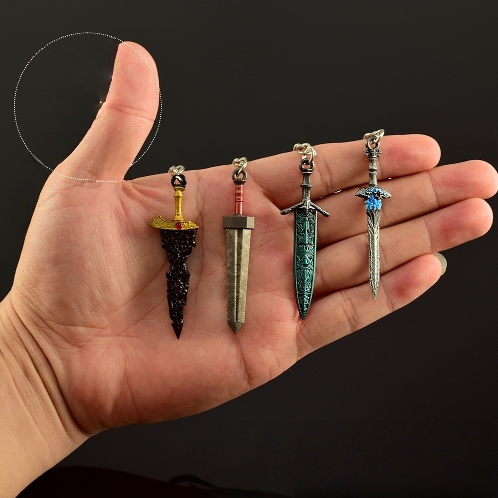 Nakorara マリケスの黒き剣 グレートソード 星砕きの大剣 ラズリの輝石剣 ミニチュア キーホルダー 6㎝ ダイキャスト製