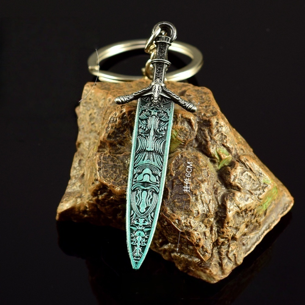 Nakorara マリケスの黒き剣 グレートソード 星砕きの大剣 ラズリの輝石剣 ミニチュア キーホルダー 6㎝ ダイキャスト製