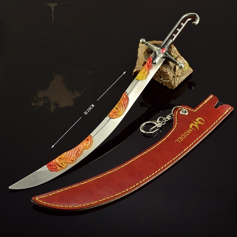 Nakorara　エルデンリング ミニチュア 26cm　モーゴットの呪剣　湾刀　山賊の湾刀　刀　シミター　アクセサリー　武器モデル　ダイキャスト製　同人グッズ　非実用性　工芸品　萌えグッズ