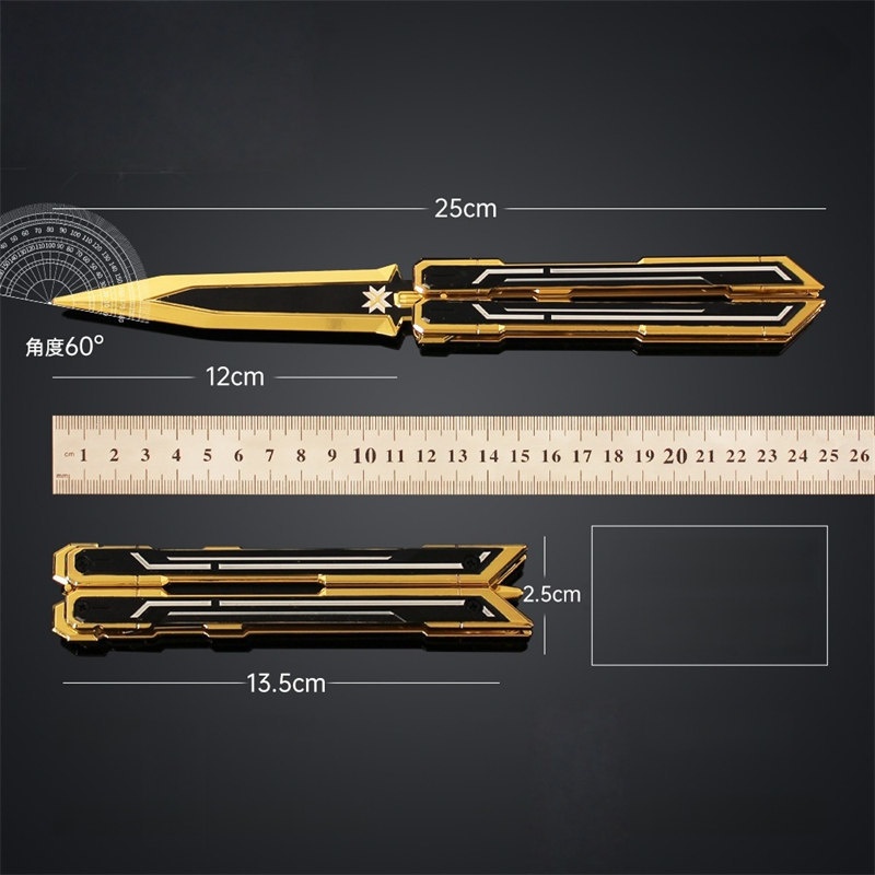 Nakorara VALORANT Champions 2025 バタフライナイフ ゲーム愛好家・コレクター向けの展示品 工芸品 非実用性 25㎝ 124g ヴァロラント 工芸品 武器モデル アクセサリー おもちゃ 武器ファン ダイキャスト製