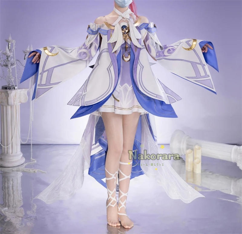 Nakorara 原神 コロンビーナ 執行官・第三位 コスプレ衣装 ナド・クライ 3d樹脂製髪飾り 少女 コスチューム Damselette Columbina 月の少女 イベント 仮装