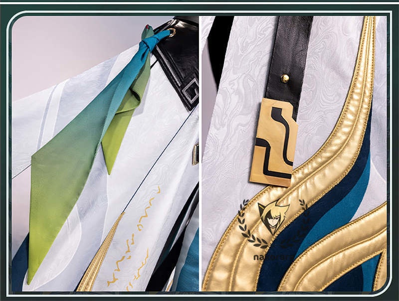 Nakorara 崩壊スターレイル 丹恒 cosplay 衣装 騰荒 金属樹脂製パーツ コスチューム Dan Heng 星穹列車 仙舟羅浮 尻尾+シューズ+ウィッグ追加