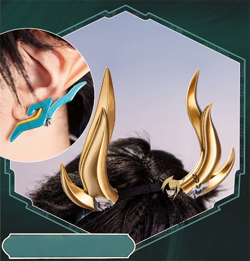 Nakorara 崩壊スターレイル 丹恒 cosplay 衣装 騰荒 金属樹脂製パーツ コスチューム Dan Heng 星穹列車 仙舟羅浮 尻尾+シューズ+ウィッグ追加