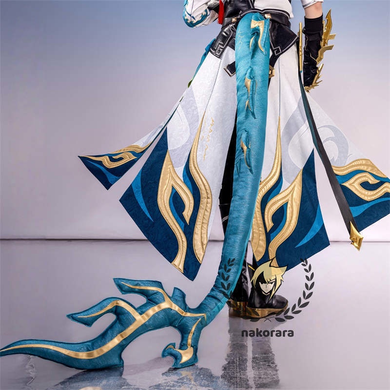 Nakorara 崩壊スターレイル 丹恒 cosplay 衣装 騰荒 金属樹脂製パーツ コスチューム Dan Heng 星穹列車 仙舟羅浮 尻尾+シューズ+ウィッグ追加