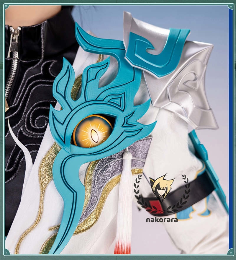 Nakorara 崩壊スターレイル 丹恒 cosplay 衣装 騰荒 金属樹脂製パーツ コスチューム Dan Heng 星穹列車 仙舟羅浮 尻尾+シューズ+ウィッグ追加