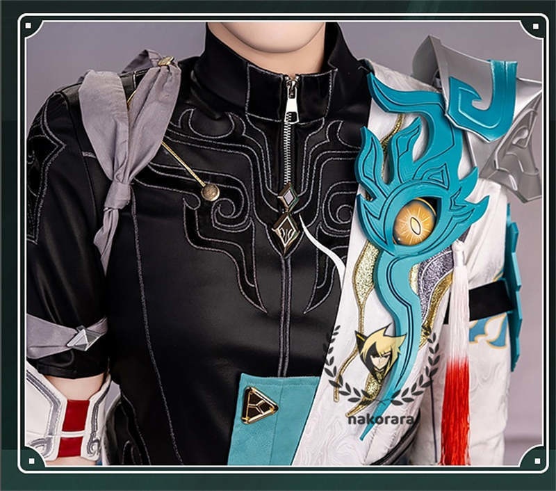 Nakorara 崩壊スターレイル 丹恒 cosplay 衣装 騰荒 金属樹脂製パーツ コスチューム Dan Heng 星穹列車 仙舟羅浮 尻尾+シューズ+ウィッグ追加