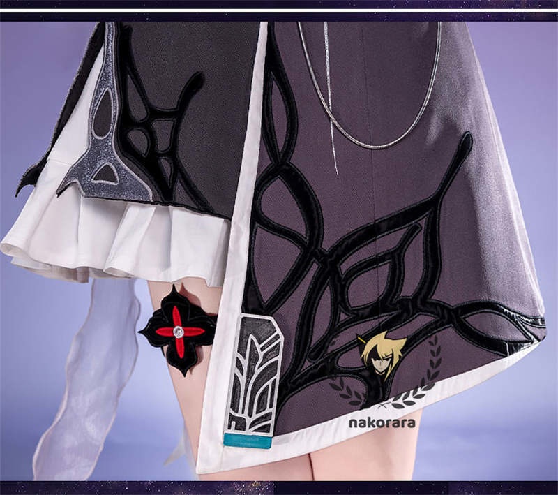 納品 Nakorara 崩壊:スターレイル 長夜月 コスプレ衣装 金属製パーツ 黄金裔 コス 에버나이트 Evernight ウィッグ+シューズ+傘追加