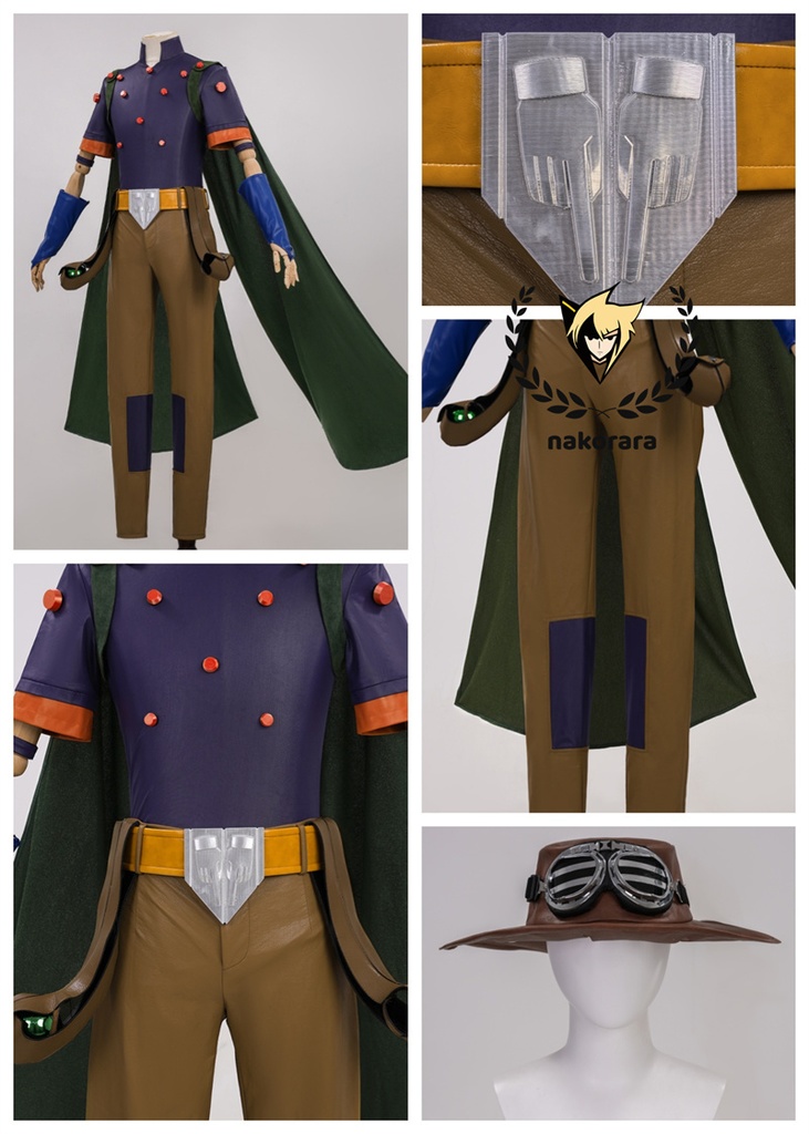 Nakorara ジョジョの奇妙な冒険 ジャイロ・ツェペリ コスプレ フルセット | ジョジョ SBR マント 帽子 スチールボール付き