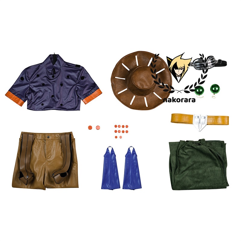 Nakorara ジョジョの奇妙な冒険 ジャイロ・ツェペリ コスプレ フルセット | ジョジョ SBR マント 帽子 スチールボール付き