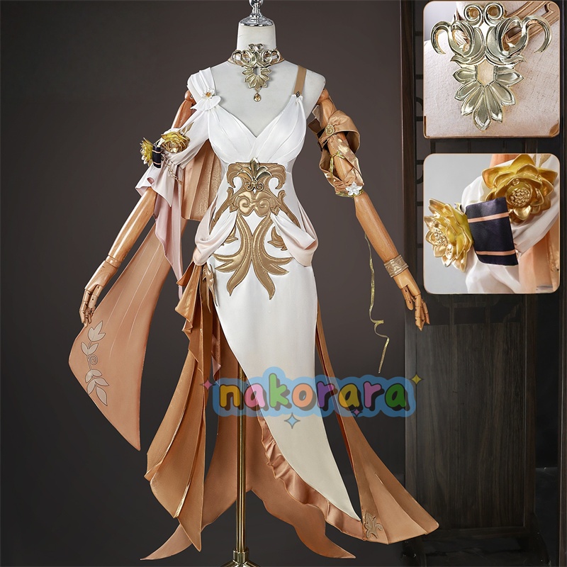 Nakorara 崩壊:スターレイル アグライア ワンピース 黄金裔 オンパロス/オクヘイマ コスチューム 衣装 金属パーツ